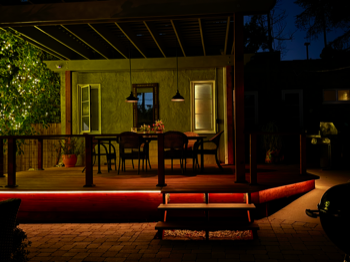 Installed out door strip lighting (to existing outlet)