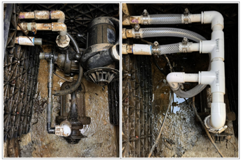 Re-plumbed fountain 