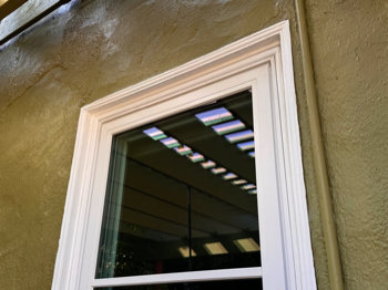 Prepped and painted window frames